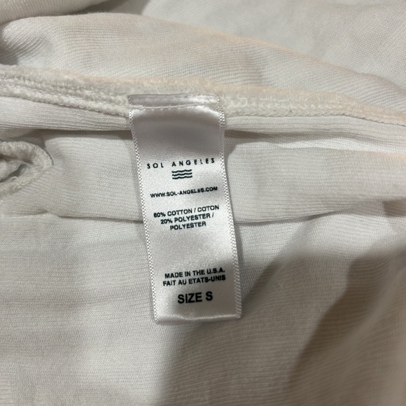 Sol Angeles Top Size Small Ribbed Terry Cloth Short Sleeve Beachy Tee Shirt - Picture 10 of 10